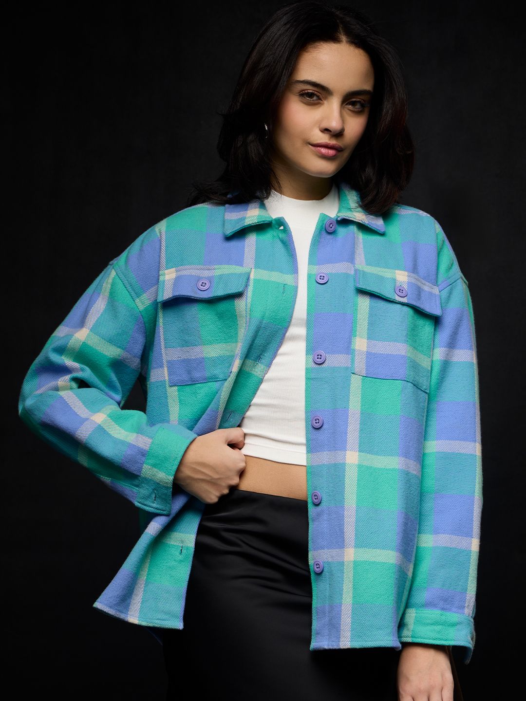 Flannel Shacket: Grapemist Women Shackets