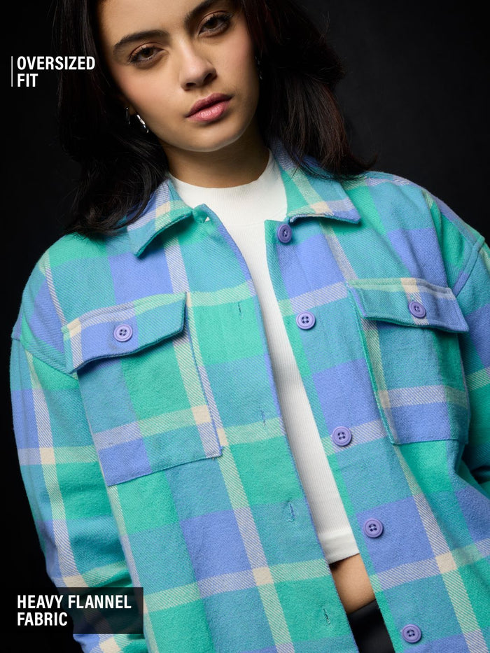Flannel Shacket: Grapemist Women Shackets