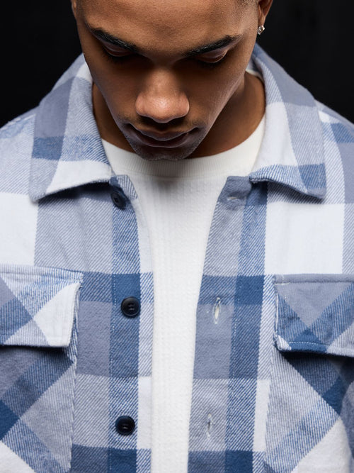 Plaid Shacket: Arctic Men Flannel Shackets