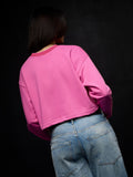 Solids: Pink Carnation Women Oversized Sweatshirts