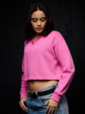 Solids: Pink Carnation Women Oversized Sweatshirts