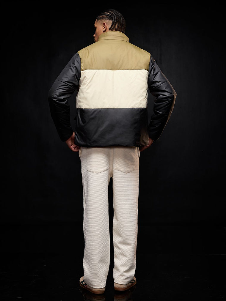 Solids: Black, Cream, Khaki (Colourblock) Men Puffer Jackets