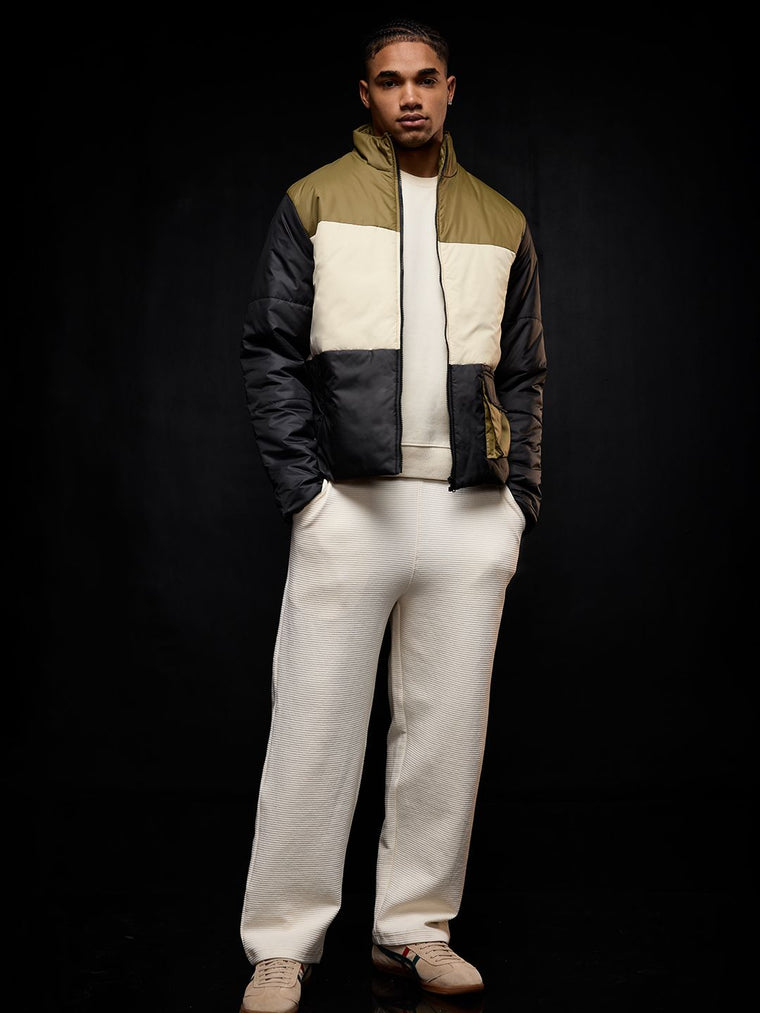 Solids: Black, Cream, Khaki (Colourblock) Men Puffer Jackets