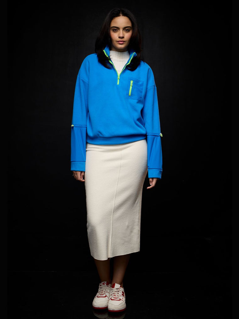 Cobalt Teddy Sweatshirt Women Oversized Sweatshirts