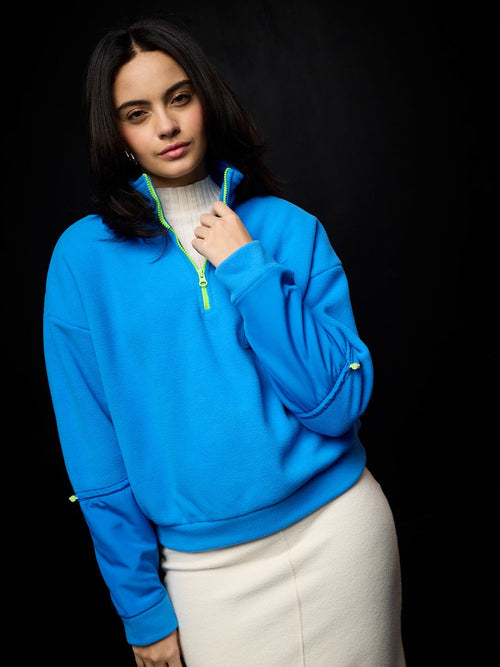 Cobalt Teddy Sweatshirt Women Oversized Sweatshirts