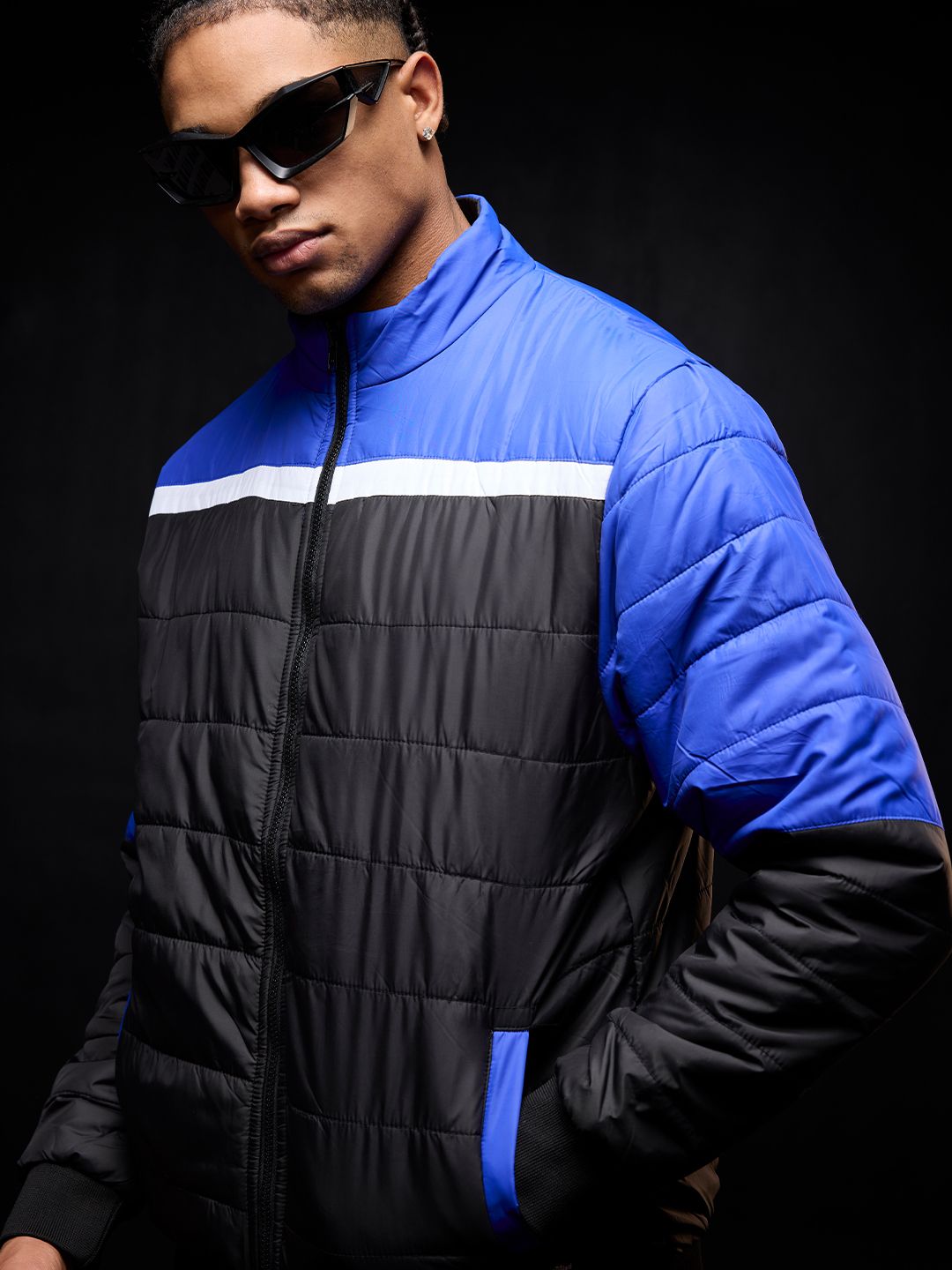 Solids: Colorblock Men Puffer Jackets