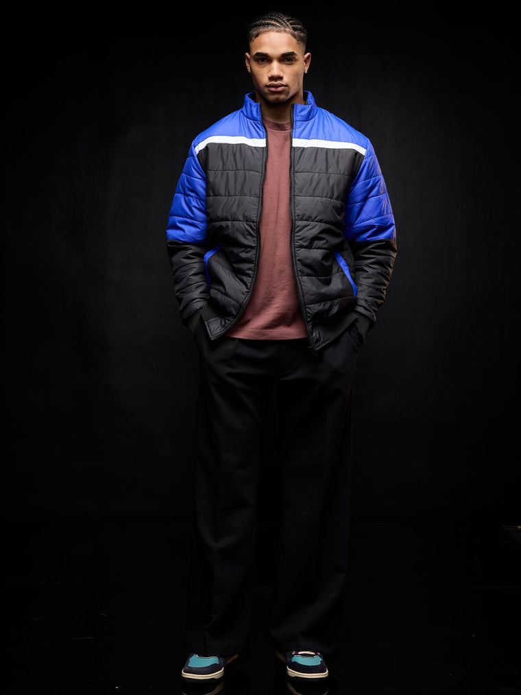 Solids: Colorblock Men Puffer Jackets