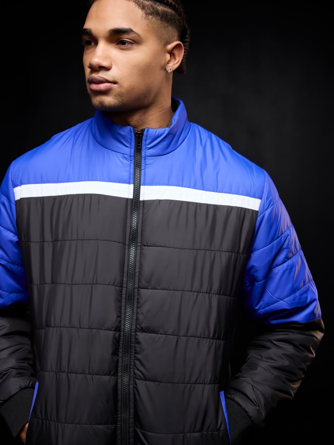 Solids: Colorblock Men Puffer Jackets