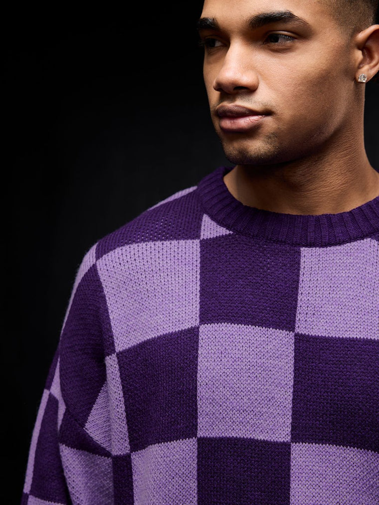 TSS Originals: Violet Chess Oversized Pullovers