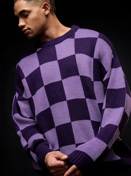 TSS Originals: Violet Chess Oversized Pullovers