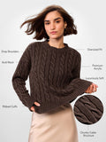 Cable Knit Sweater: Mocha Women Oversized Sweaters