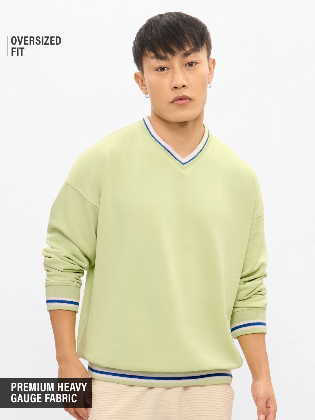 TSS Originals: Minty White Men Oversized Sweatshirts