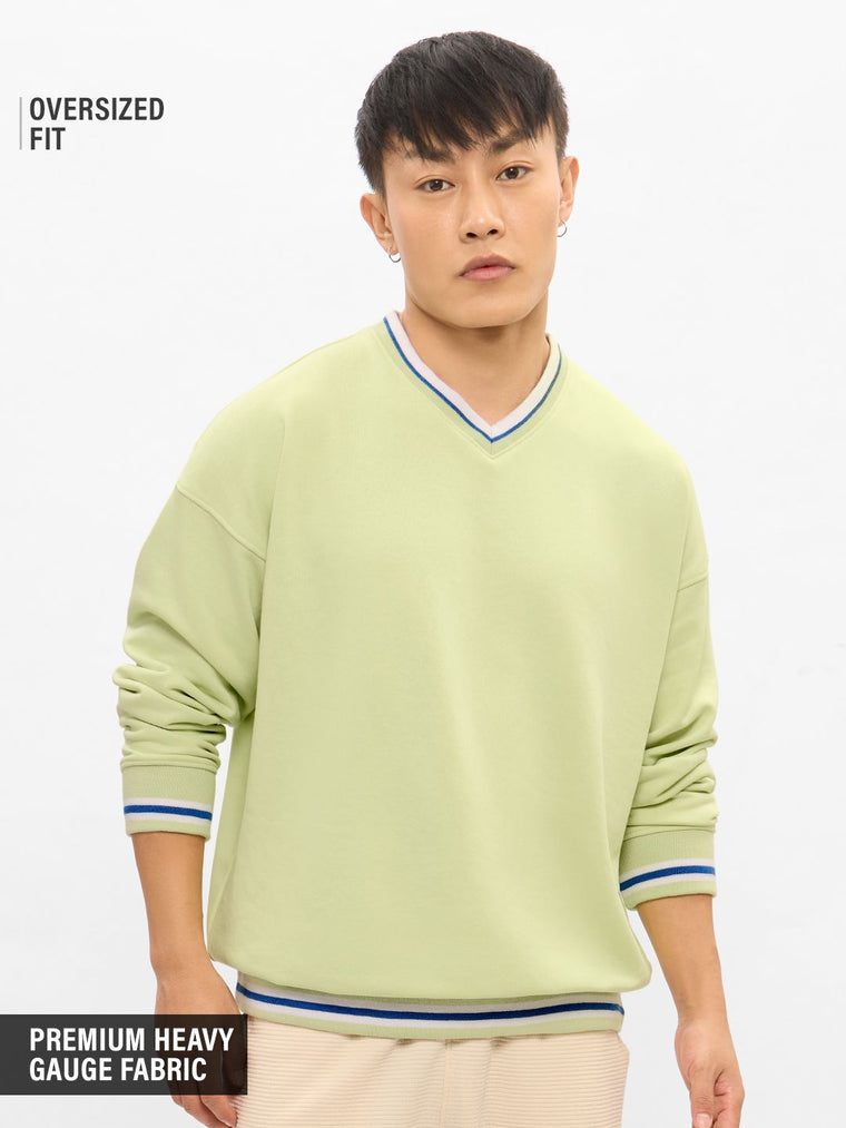 TSS Originals: Minty White Men Oversized Sweatshirts