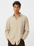 Cotton Linen: Beige Cotton Linen Shirts