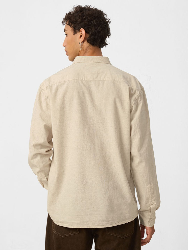 Cotton Linen: Beige Cotton Linen Shirts
