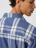 Plaid: Blue, White Men Utility Shirts