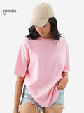 Street Solids: Baby Pink Women Oversized T-Shirts