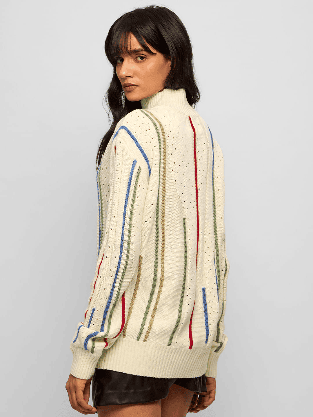 Pointelle Knitted Sweater: Eden Women Oversized Sweaters
