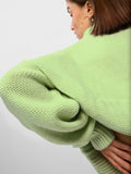 Cable Knit Sweater: Lime Women Super Oversized Sweaters