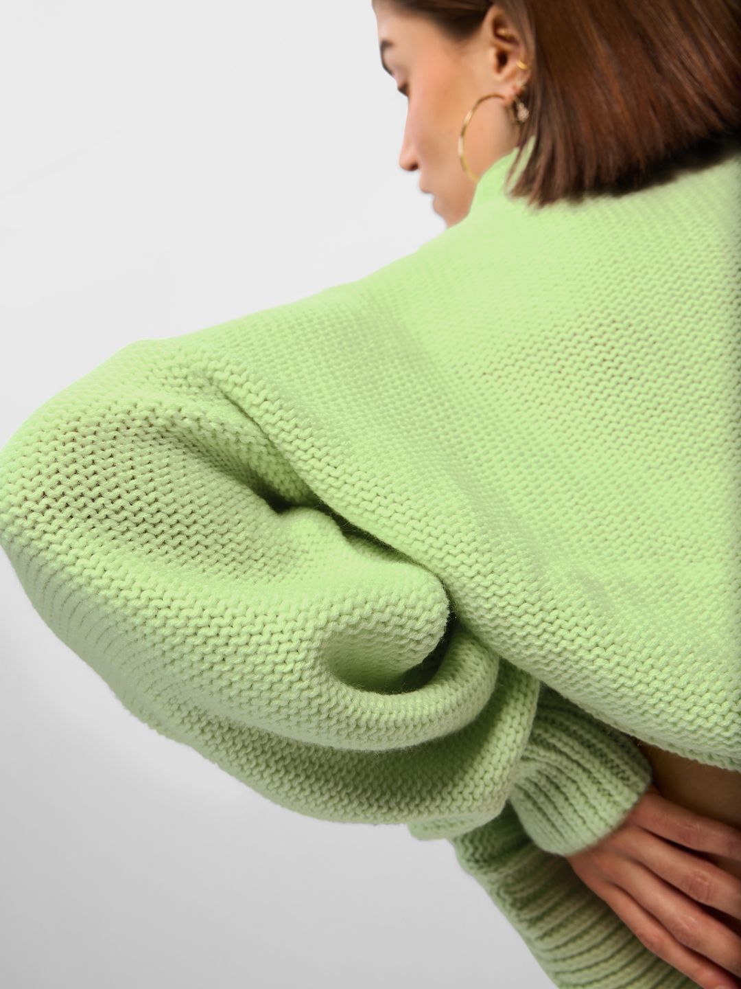 Cable Knit Sweater: Lime Women Super Oversized Sweaters