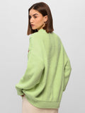 Cable Knit Sweater: Lime Women Super Oversized Sweaters