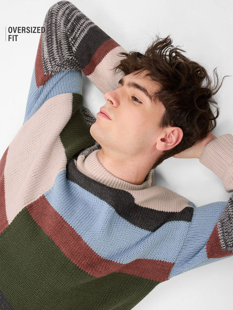Colourblock Pullover: Nautical Hues Oversized Pullovers