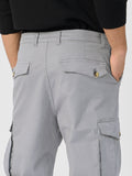 Solids: Stone Grey Men Cargo Pants