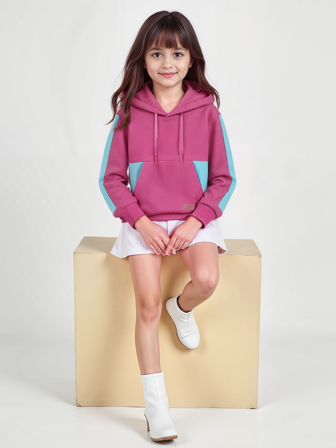 Hoodie: Seafoam Pink Girls Cotton Hoodies (2-8 Yrs)