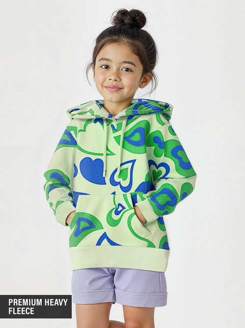 TSS Originals: Marina Hearts Girls Cotton Hoodies (2-8 Yrs)