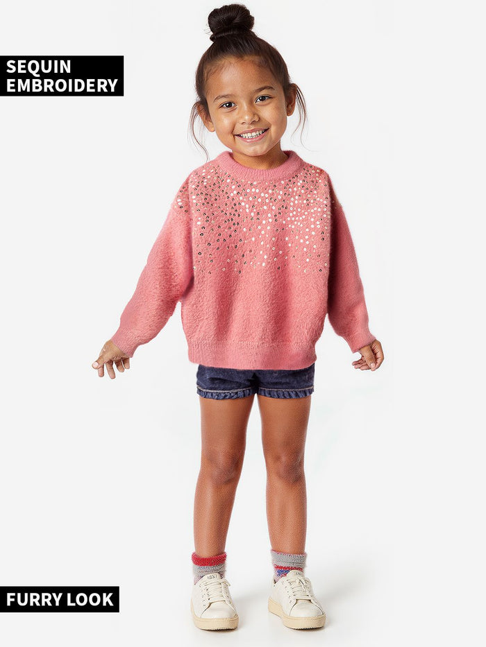 TSS Originals: Pink Glitter Girls Sweaters (2-8 Yrs)