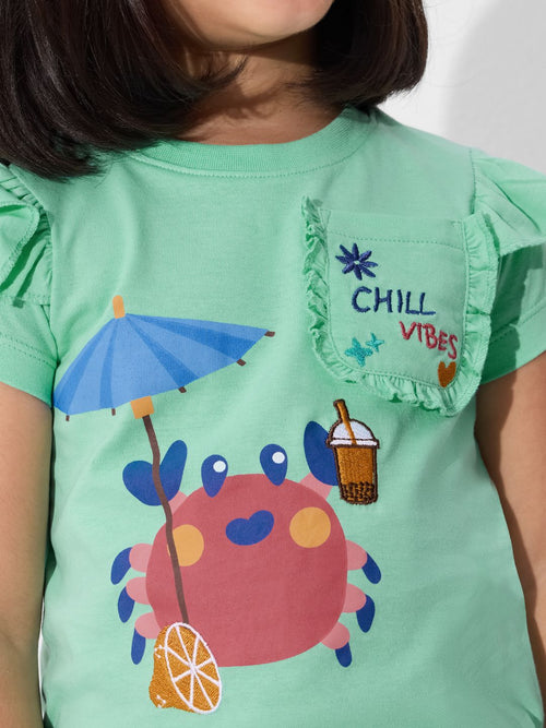 TSS Originals: Chill Crab Girls T-Shirts (2-8 Yrs)