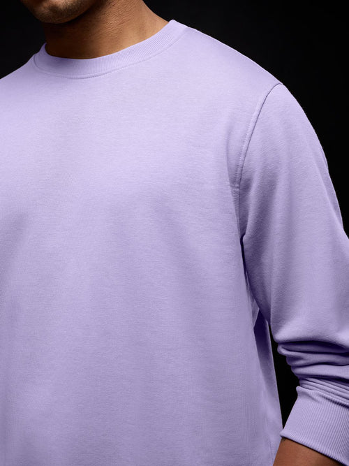 Solids: Lavender Men Oversized Sweatshirts