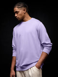 Solids: Lavender Men Oversized Sweatshirts