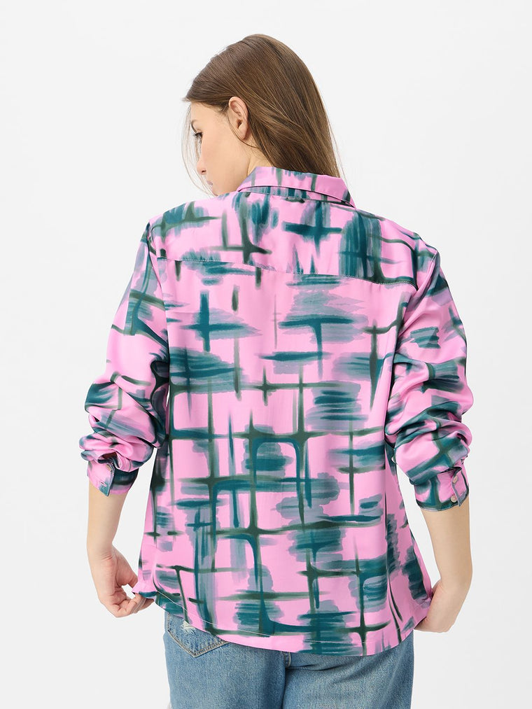 Satin Shirt: Peridot Women Relaxed Shirts