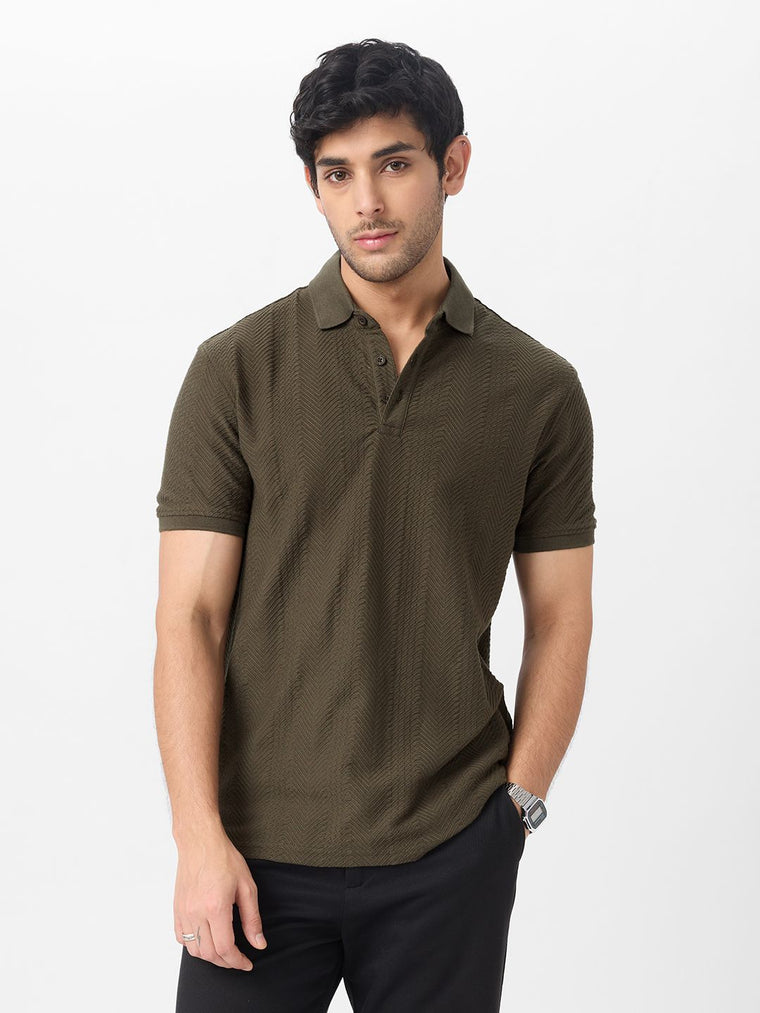 Textured Polo: Cedar Textured Polos