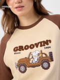 Peanuts Groovin' (Textured) Women Oversized T-Shirts