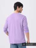 Supima: Storm Lilac Supima Full Sleeve Henley T-Shirts