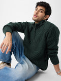 Cable Knit Pullover: Emerald Oversized Pullovers
