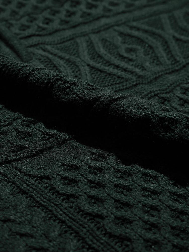 Cable Knit Pullover: Emerald Oversized Pullovers