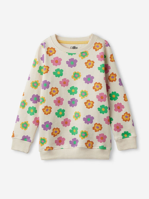 TSS Originals: Floral Bloom Girls Cotton Sweatshirts (2-8 Yrs)