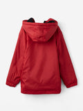Solids: Deep Red Boys Cotton Hooded Utility Jackets (2-8 Yrs)