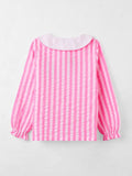 Stripes: Pink & White Girls Cotton Tops (2-8 Yrs)