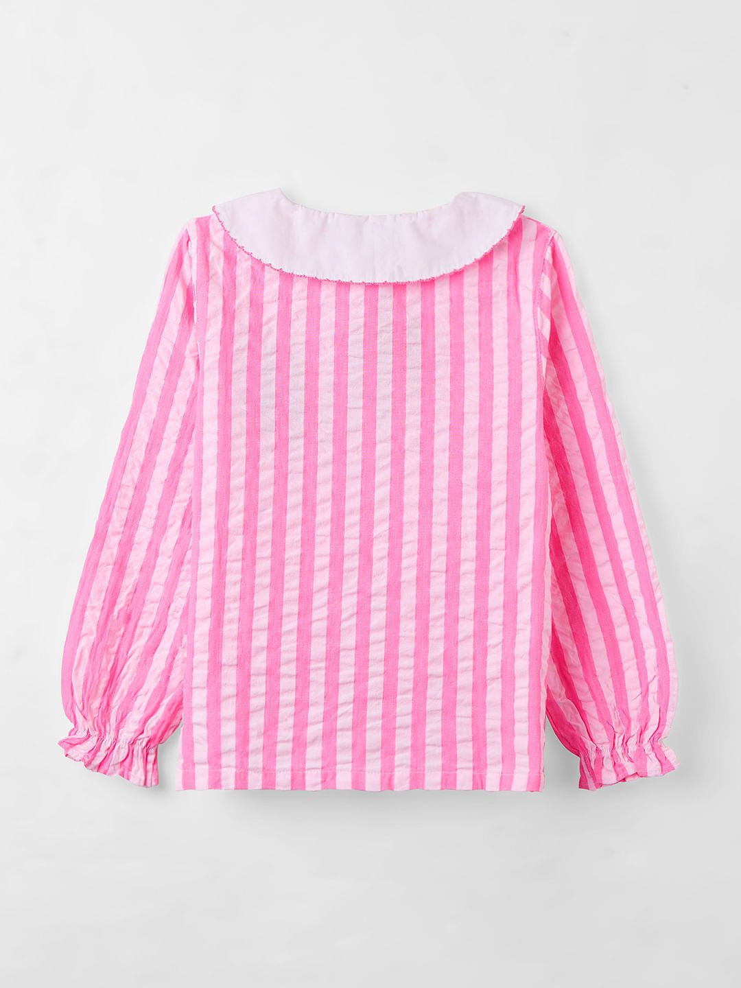 Stripes: Pink & White Girls Cotton Tops (2-8 Yrs)