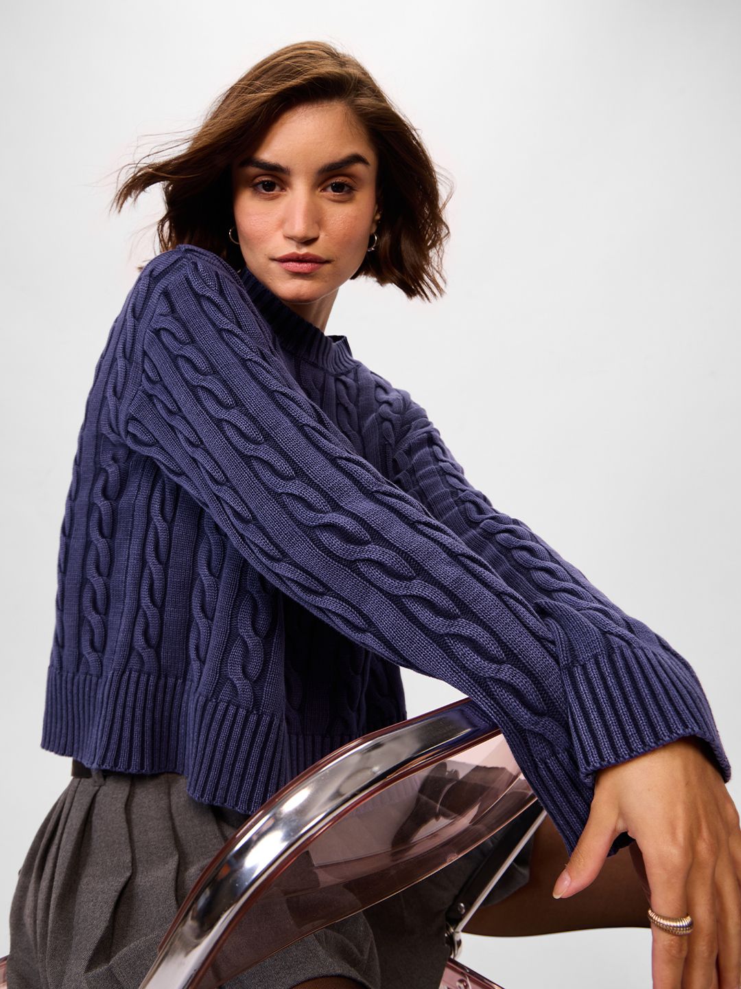 Cable Knit Sweater: Celestial Women Oversized Sweaters