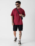 Solids: Superhero Red Oversized T-Shirts