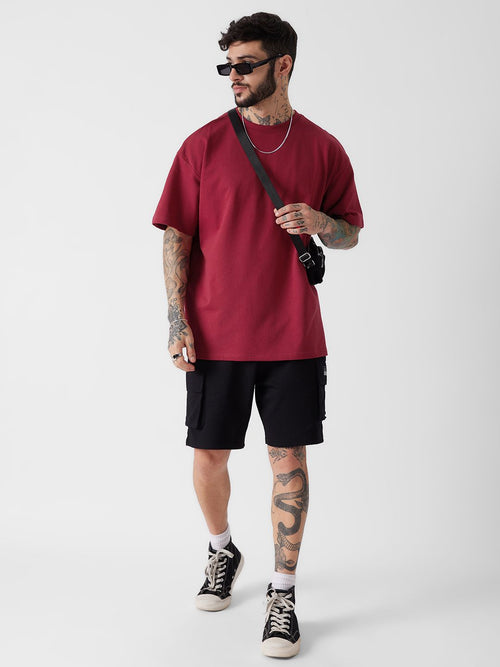 Solids: Superhero Red Oversized T-Shirts