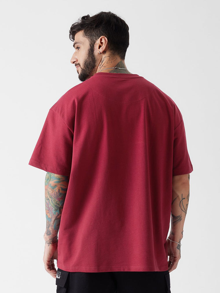 Solids: Superhero Red Oversized T-Shirts