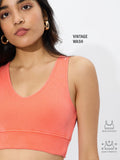 Solids: Acid Wash Coral Women Bralette