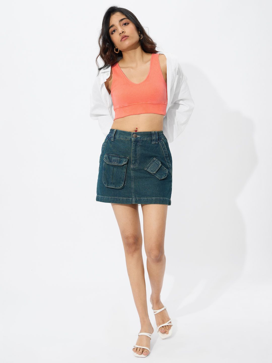 Solids: Acid Wash Coral Women Bralette