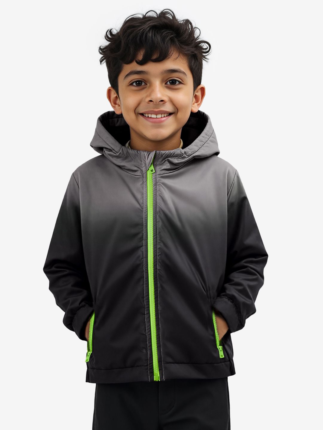 TSS Originals: Raven Black (Ombre) Boys Zipper Hooded Jackets (2-8 Yrs)